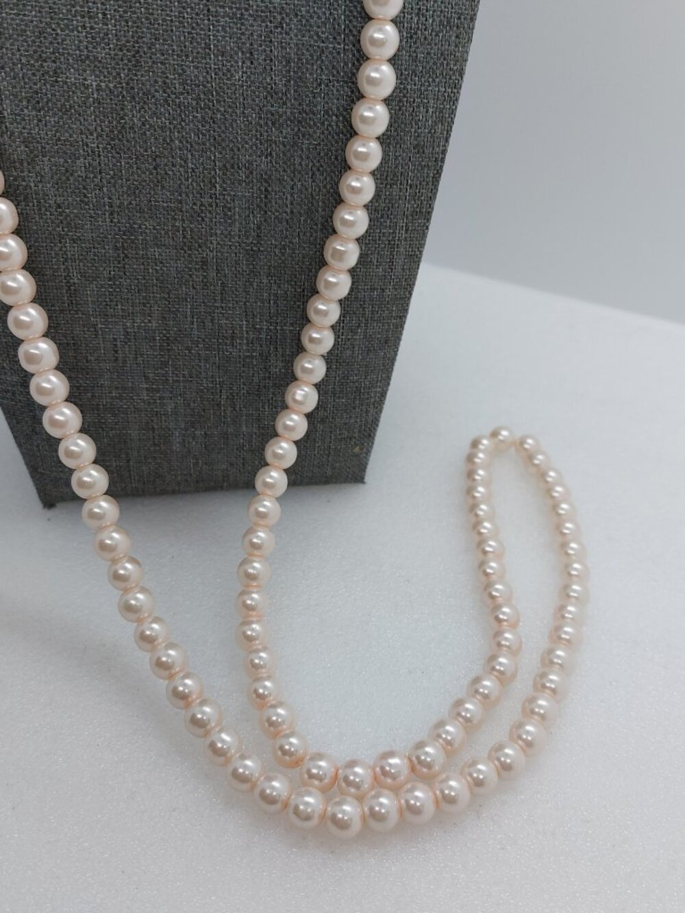3 Bead Necklaces Faux Pearl White, Cream Color & Pinkish - Picture 7 of 13